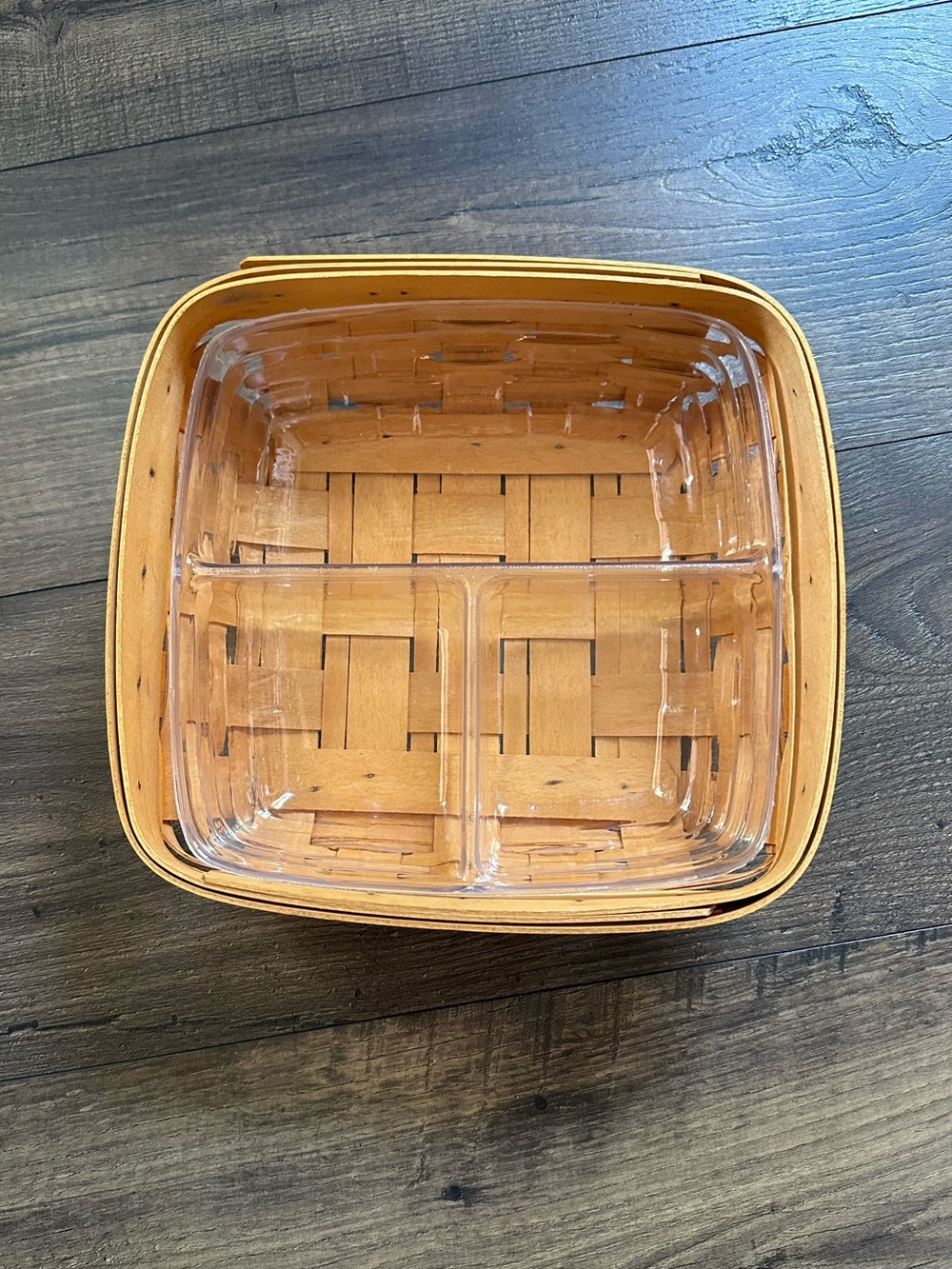 Longaberger 8x8 Basket with 3-Way Divided Protector (2002)